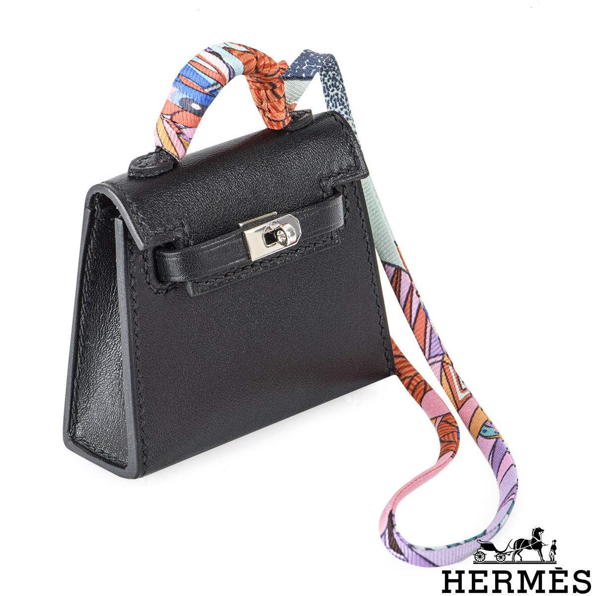 Hermès Noir Mini Kelly Twilly Bag Charm